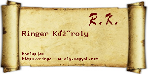 Ringer Károly névjegykártya